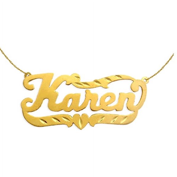 24K Gold Plated Sterling Silver Personalized Name Necklace with Name of Your Choice - Made in USA