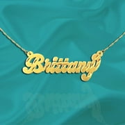 JN MONOGRAMS 24K Gold Plated Sterling Silver Personalized Name Necklace with Name of Your Choice - Made in USA