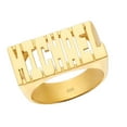 thumbnail image 1 of 24K Gold Plated Sterling Silver Personalized Name Ring - Tall Block Letters - Size 6 - Made in USA, 1 of 2