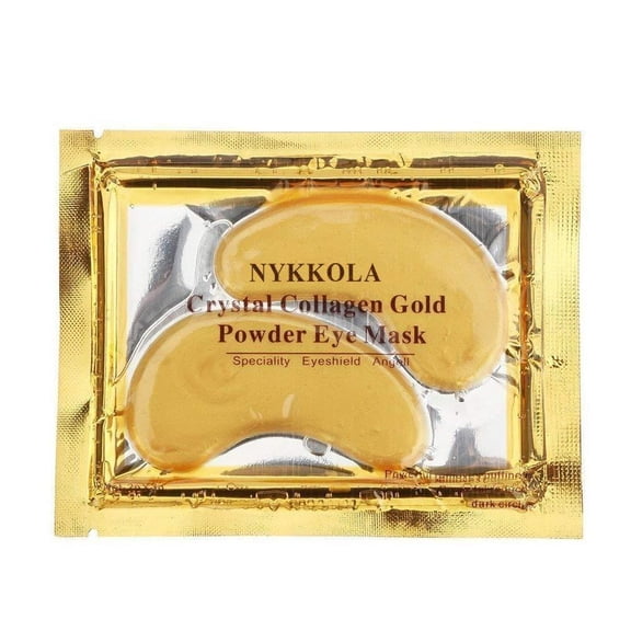 AICHUN BEAUTY 24K Gold Powder Gel Collagen Sheet Patch, Anti Ageing Aging, Remove Bags, Dark Circles & Puffiness, Anti Wrinkle, Moisturising,  Uplifting Brightening Eye Mask (10 pairs)