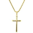 thumbnail image 1 of 24K Gold Rope Chain Style Cross Incredible Chic Collections Pendant Necklace Solid Clasp for Men,Women,Teens Miami Cuban Link Diamond Cut- 3mm 18", 20”, 1 of 5