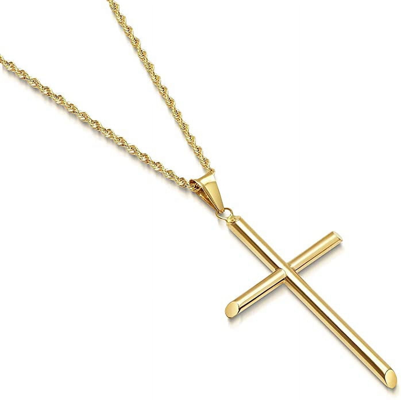 24K Gold Rope Chain Cross Pendant Necklace for Men, Zambia Ubuy