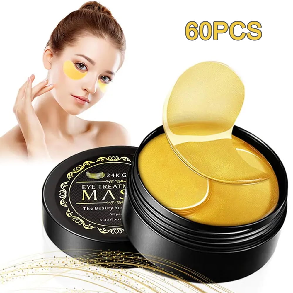 24K Gold Under Eye Mask for Puffiness (60pcs) Collagen Eye Mask
