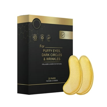 24K Gold Under Eye Mask for Puffy Eyes, Dark Circles and Wrinkles, Collagen Under Eye Patches, Under Eye Patches, 24K Gold Eye Mask(20 Pairs)