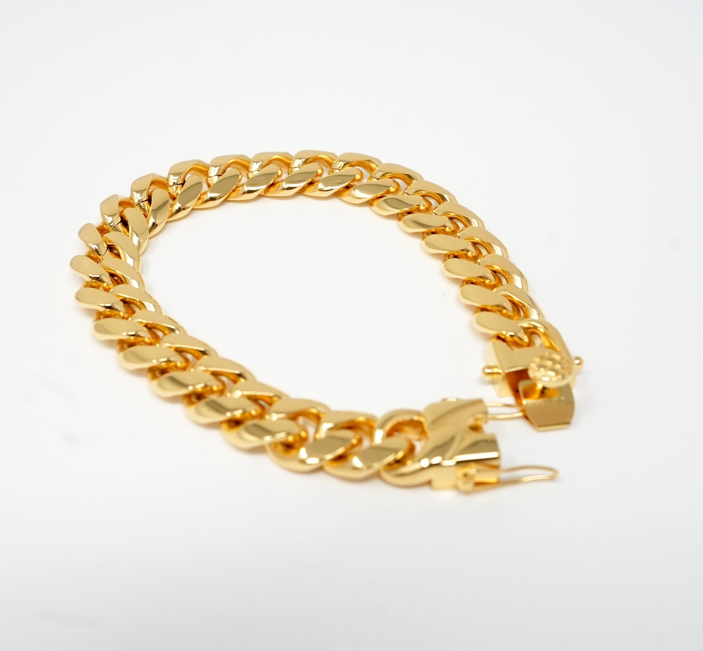 24K Gold bracelet 12MM Cuban Link Gold Bracelet for Men Gold Filled Women Wife Husband Gift for him Diamond Cut
