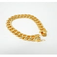 thumbnail image 1 of 24K Gold bracelet 12MM Cuban Link Gold filled Bracelet for Men Women Wife Husband Gift for him Diamond Cut, 1 of 5