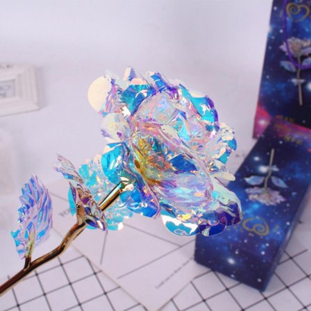 24K Gold foil Galaxy Rose Artificial Rose Flower Gifts for Valentine's Day, Mother's Day, Birthday, Anniversary, Wedding Gifts