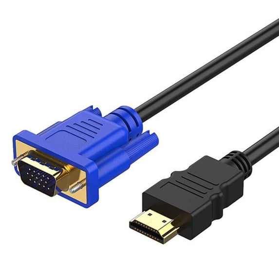 24K Gold-plated Hdmi Male To Vga Cable A/V Receivers Video Black Durable Useful
