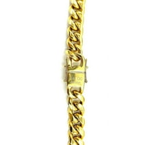 24K Miami Cuban Link Chain 10MM, for Men Real Solid Heavy Premium Gold Overlay Made in USA - 24"