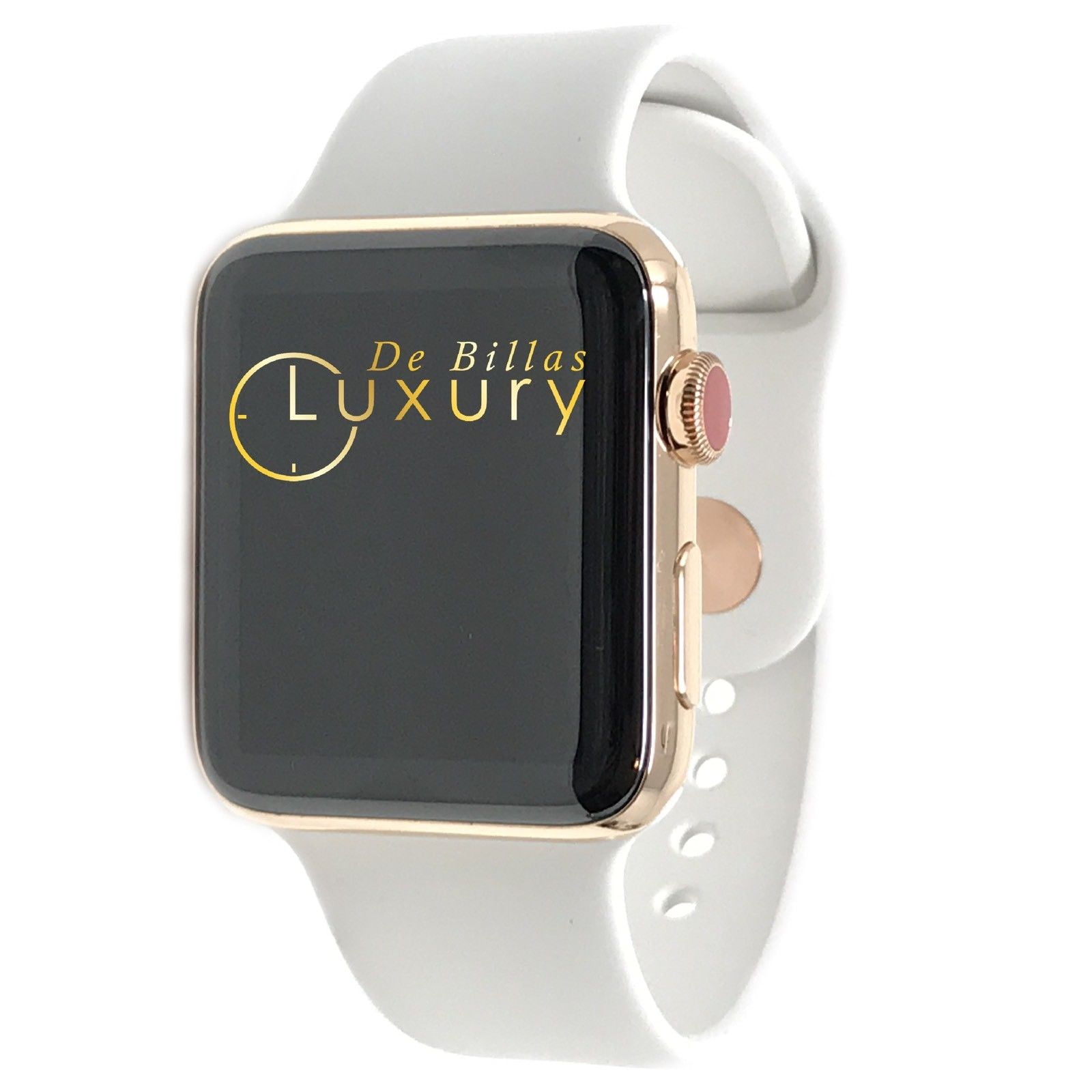 24K ROSE Gold 42MM Iwatch SERIES with White Sport Band GPS+