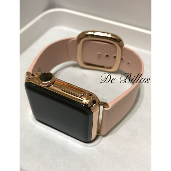 24K Rose Gold Plated 38mm Iwatch, Series 1 with Rose Modern Band