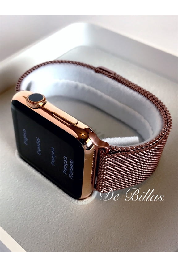 24K Rose Gold Plated 42MM Iwatch (GEN 1) Rose Milanese Loop