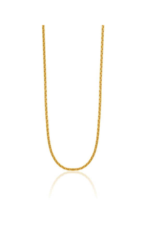 24K Solid Yellow Gold 2.5mm Cable Rolo Link Chain Belcher Necklace
