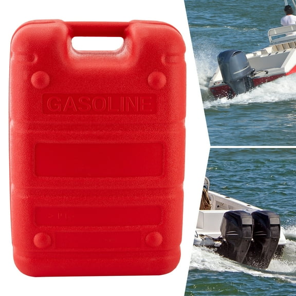 24L/6.34gal External Boat Fuel Tank, Red, 5-layer Structure, Plastic Outboard Gas Tank for Marine