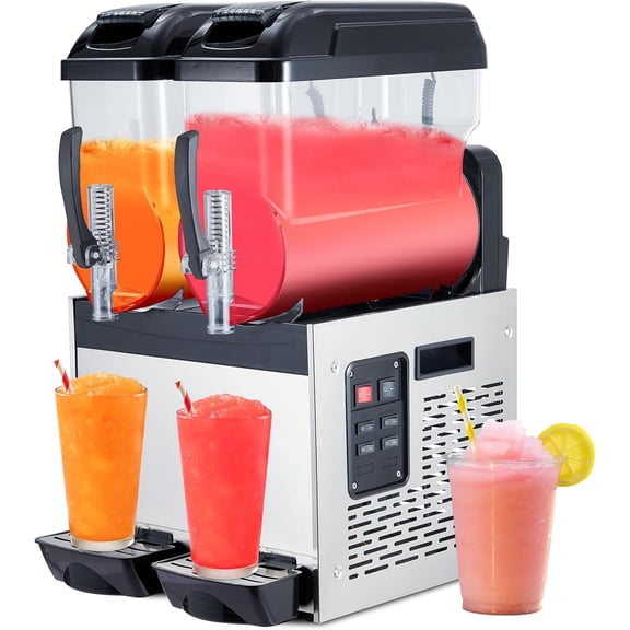 24L Commercial Margarita Machine - Stainless Steel Frozen Drink Maker with Self Cleaning System for Restaurant and Home Use
