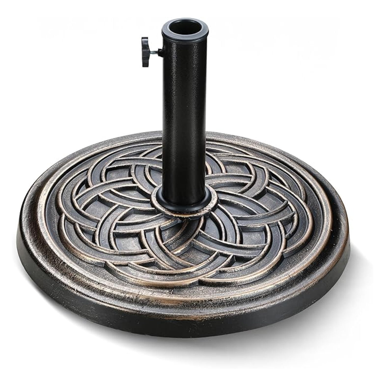 24Lbs Heavy Duty Umbrella Base Outdoor Round Patio Umbrella Stand for Lawn, Deck, Poolside, Bronze