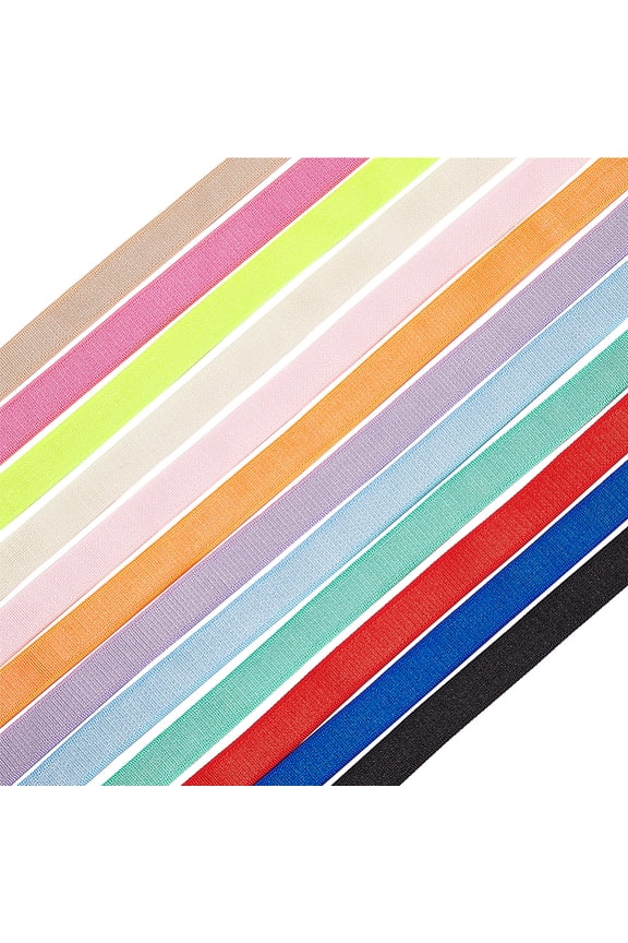 24M 12 Colors Polyester Elastic Shoulder Strap for Sewing Bra Straps Making Mixed Color 10mm 2m/color for DIY