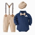 thumbnail image 1 of 24M Toddler Newborn Boy Outfit Gentleman Suit Long Sleeve Shirt Bag Hip Dress Suit Fall Winter 2PCS 6-12 Months 12-24 Months 2T 3T 4T 5T 6T 7T Gift Set, 1 of 4