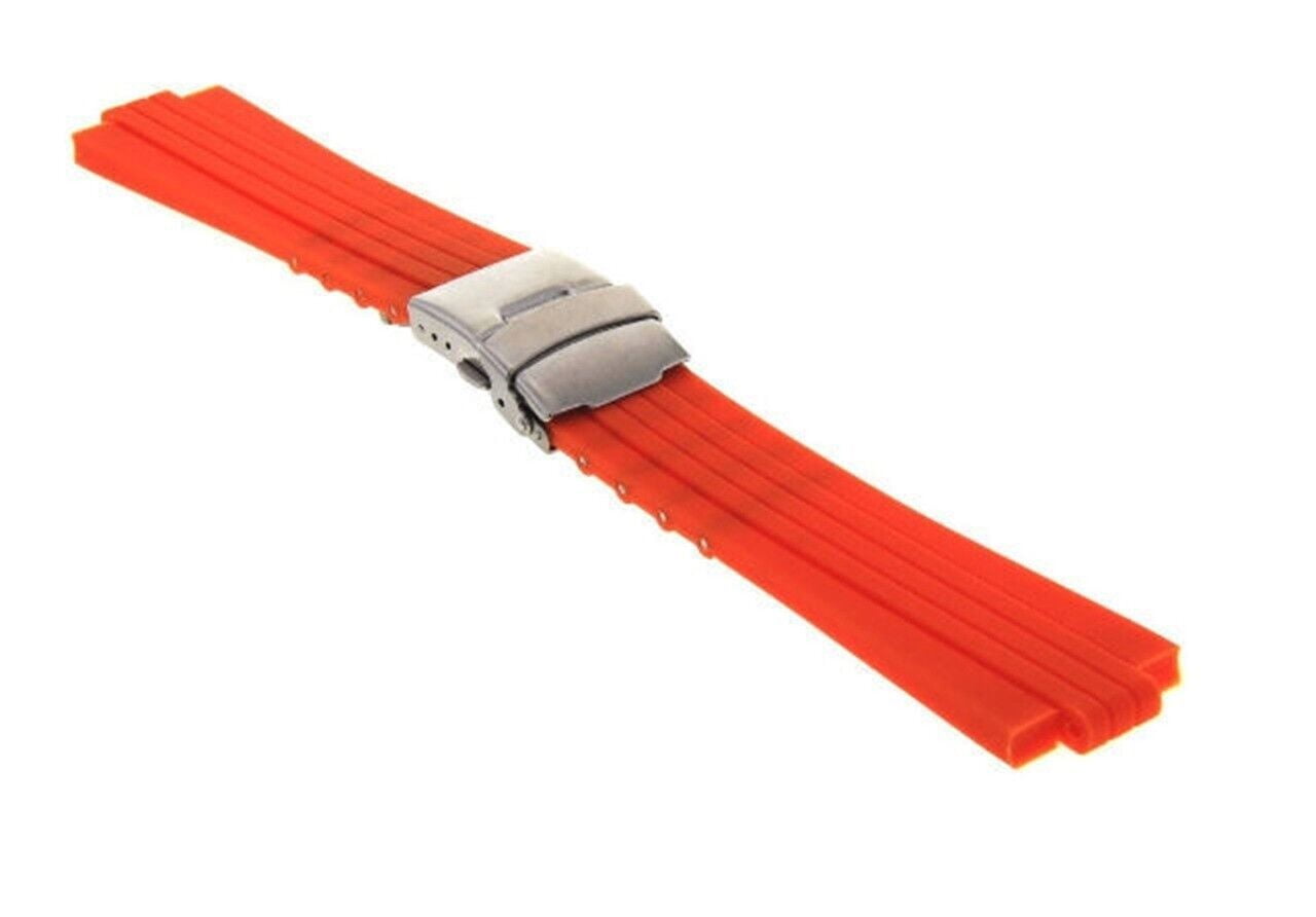 Orange Rubber Diver Strap for Oris TT1 F1 Chrono Morocco Ubuy