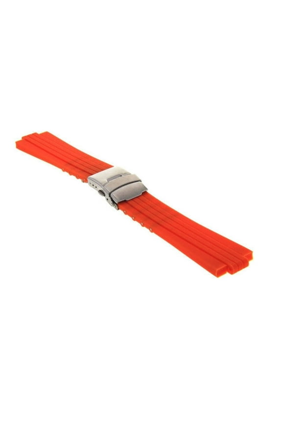 24MM 10MM RUBBER DIVER STRAP BAND BRACELET FOR ORIS TT1 F1 CHRONO WATCH ORANGE