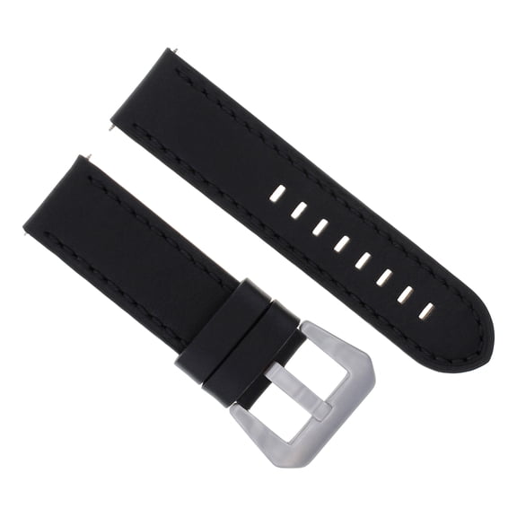 24MM COW LEATHER WATCH BAND STRAP FOR 44MM LUM TEC COMBAT CHRONO WATCH BLACK TOP