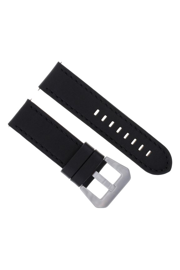 24MM COW LEATHER WATCH BAND STRAP FOR 44MM LUM TEC COMBAT CHRONO WATCH BLACK TOP
