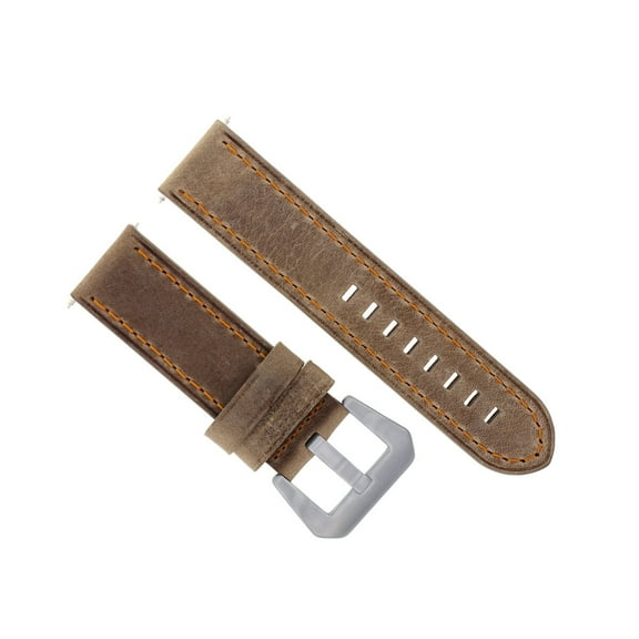 24MM COW LEATHER WATCH BAND STRAP FOR BREITLING CHRONOMAT SAND ORANGE STITCH