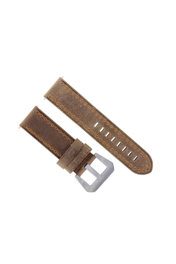 24MM COW LEATHER WATCH BAND STRAP FOR BREITLING CHRONOMAT SAND ORANGE STITCH