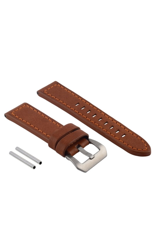 24MM COW LEATHER WATCH BAND STRAP FOR BREITLING NAVITIEMER CHRONOMAT COLT TAN