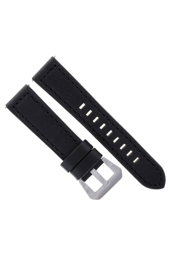 24MM COW LEATHER WATCH BAND STRAP FOR BREITLING NAVITIMER BENTLEY COLT BLACK