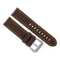 thumbnail image 1 of 24MM COW LEATHER WATCH BAND STRAP FOR LUM TEC WATCH DARK BROWN ORANGE STITCHING, 1 of 2