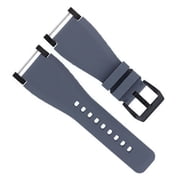 24mm, Gray, Black Buckle, Compatible With Suunto Core Silcone Rubber Watch Band Strap With Black Adapter Gray