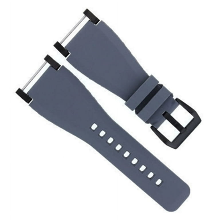 24MM FOR SUUNTO CORE SILCONE RUBBER WATCH BAND STRAP BLACK ADAPTER GREY