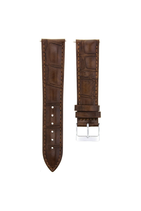 24MM GENUINE LEATHER STRAP BAND FOR BAUME MERCIER CAPELAND WATCH DARK BROWN