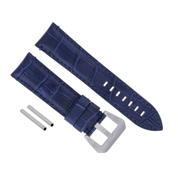 24MM GENUINE LEATHER WATCH BAND STRAP FOR 45MM LUM TEC G 7 WATCH BLUE