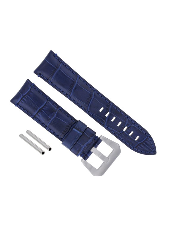 24MM GENUINE LEATHER WATCH BAND STRAP FOR 45MM LUM TEC G 7 WATCH BLUE