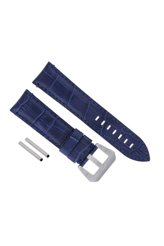 24MM GENUINE LEATHER WATCH BAND STRAP FOR 45MM LUM TEC G 7 WATCH BLUE