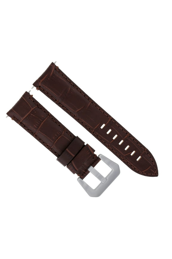 24MM GENUINE LEATHER WATCH BAND STRAP FOR 45MM LUM TEC G-7 WATCH BROWN