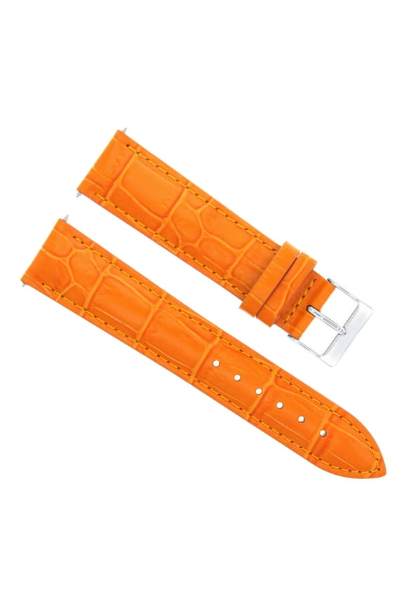 24MM GENUINE LEATHER WATCH BAND STRAP FOR BAUME MERCIER CAPELAND WATCH ORANGE