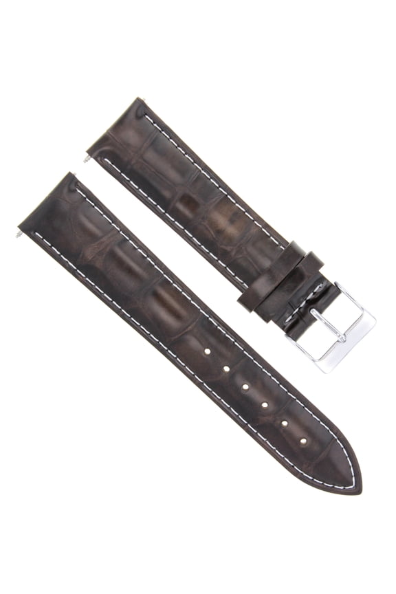 24MM ITALIAN GENUINE LEATHER WATCH STRAP BAND FOR OMEGA RAILMASTER DARK BROWN WS