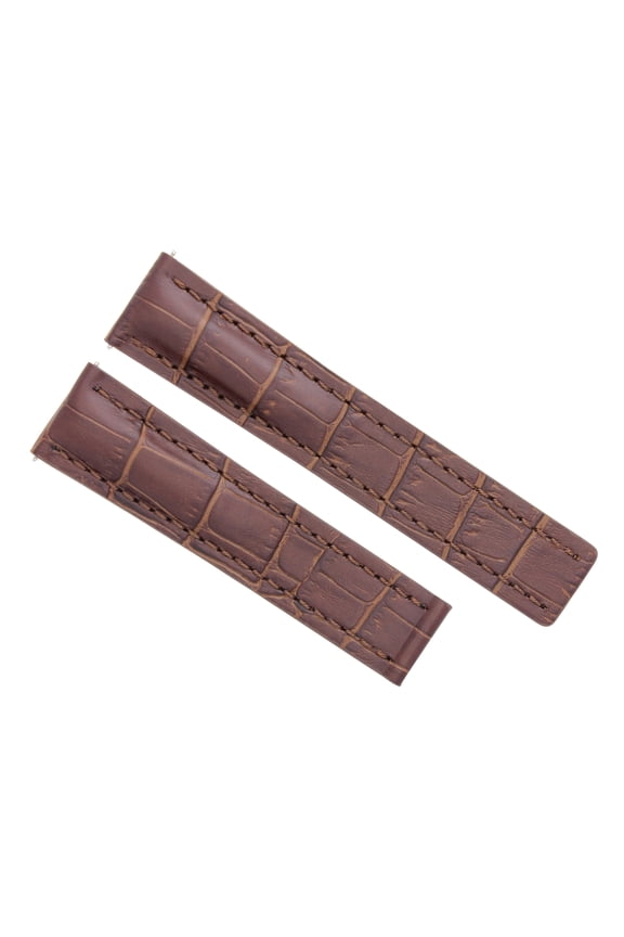 24MM LEATHER BAND STRAP FOR BREITLING SUPEROCEAN AVENGER DEPLOYMENT CLASP BROWN