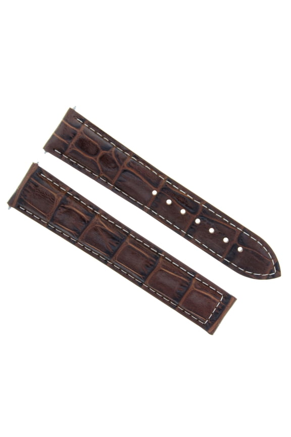 24MM LEATHER WATCH BAND STRAP FOR 24/20MM OMEGA SEAMASTER RAILMASTER BROWN WS