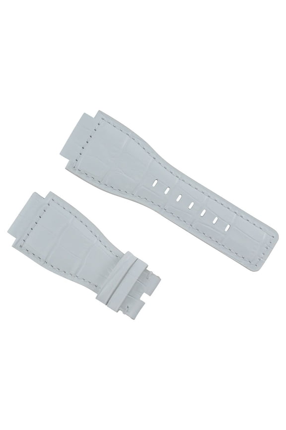 24MM LEATHER WATCH BAND STRAP FOR BELL & ROSS WATCH BR-01-BR-03 WATCH WHITE