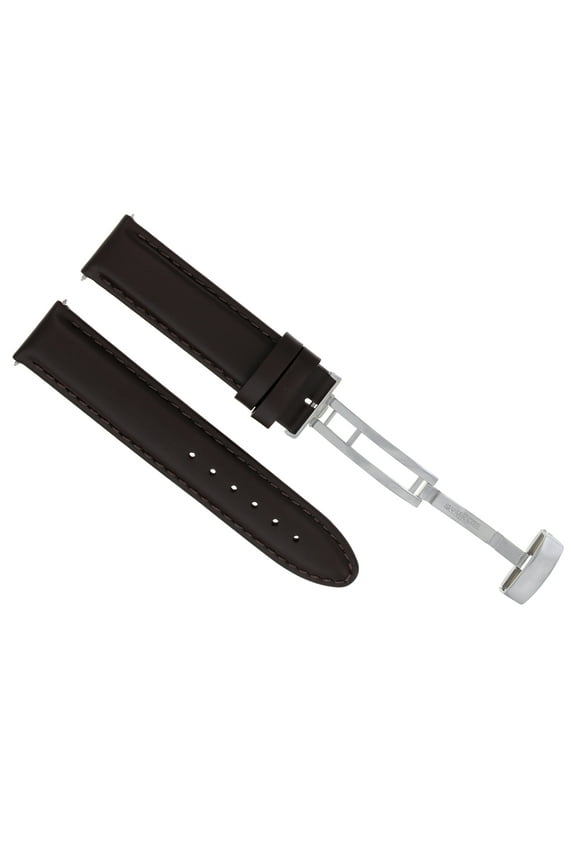 24MM LEATHER WATCH BAND STRAP FOR FRANCK MULLER WATCH DEPLOY CLASP LIGHT BROWN