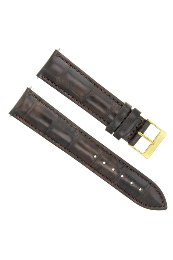 24MM LEATHER WATCH STRAP BAND FOR TISSOT T035627A T035614A T035356A D/BROWN GOLD
