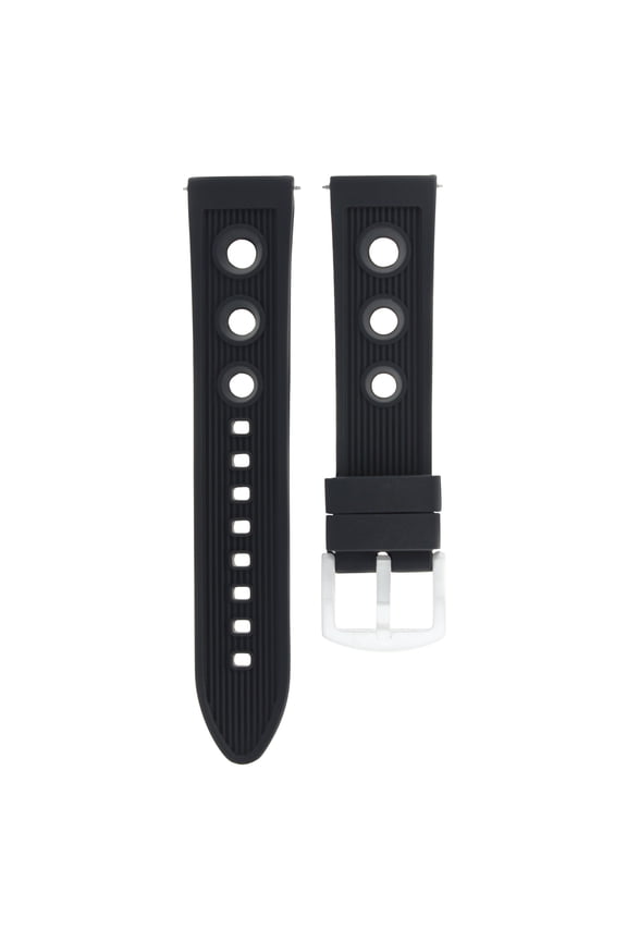 24MM RUBBER DIVER RALLY WATCH BAND STRAP FOR TISSOT WATCH RACING BLACK