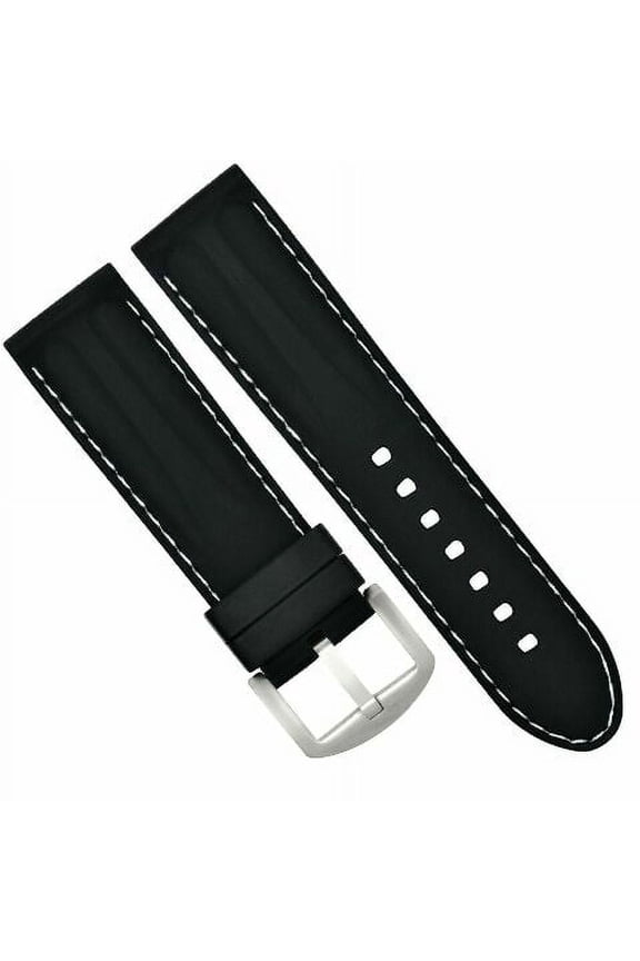 24MM RUBBER DIVER WATCH BAND STRAP FOR TUDOR FASTRIDER BLACK SHEILD BLACK WS