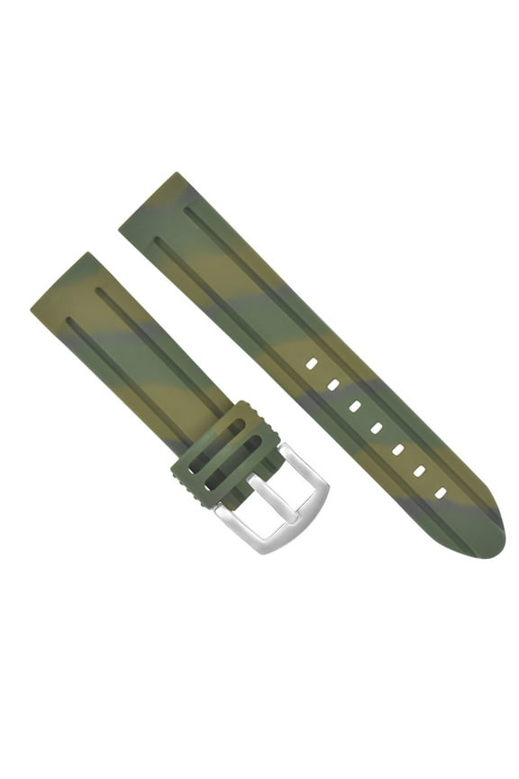 24MM RUBBER DIVER WATCH STRAP BAND FOR WENGER SWISS MILITARY GREEN