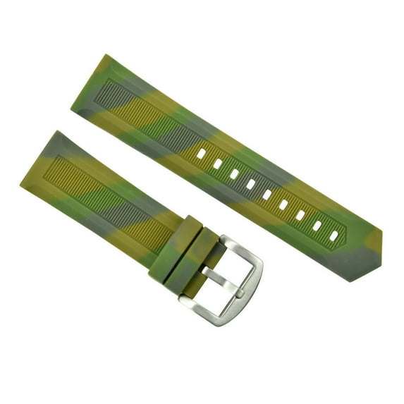 24MM RUBBER DIVER WATCH STRAP BAND FOR WENGER SWISS MILITARY GREEN
