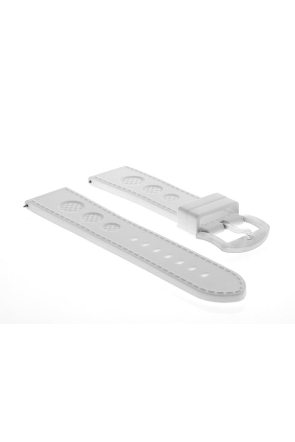24MM RUBBER STRAP WATCH BAND STRAP FOR U-BOAT 48MM LUMINOX WATCH WHITE